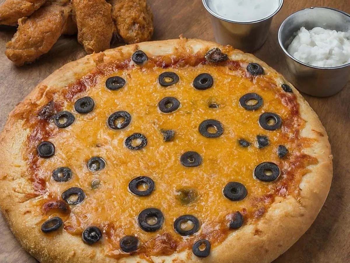 Personal Black Olives Pizza and Boneless Mild Buffalo Wings