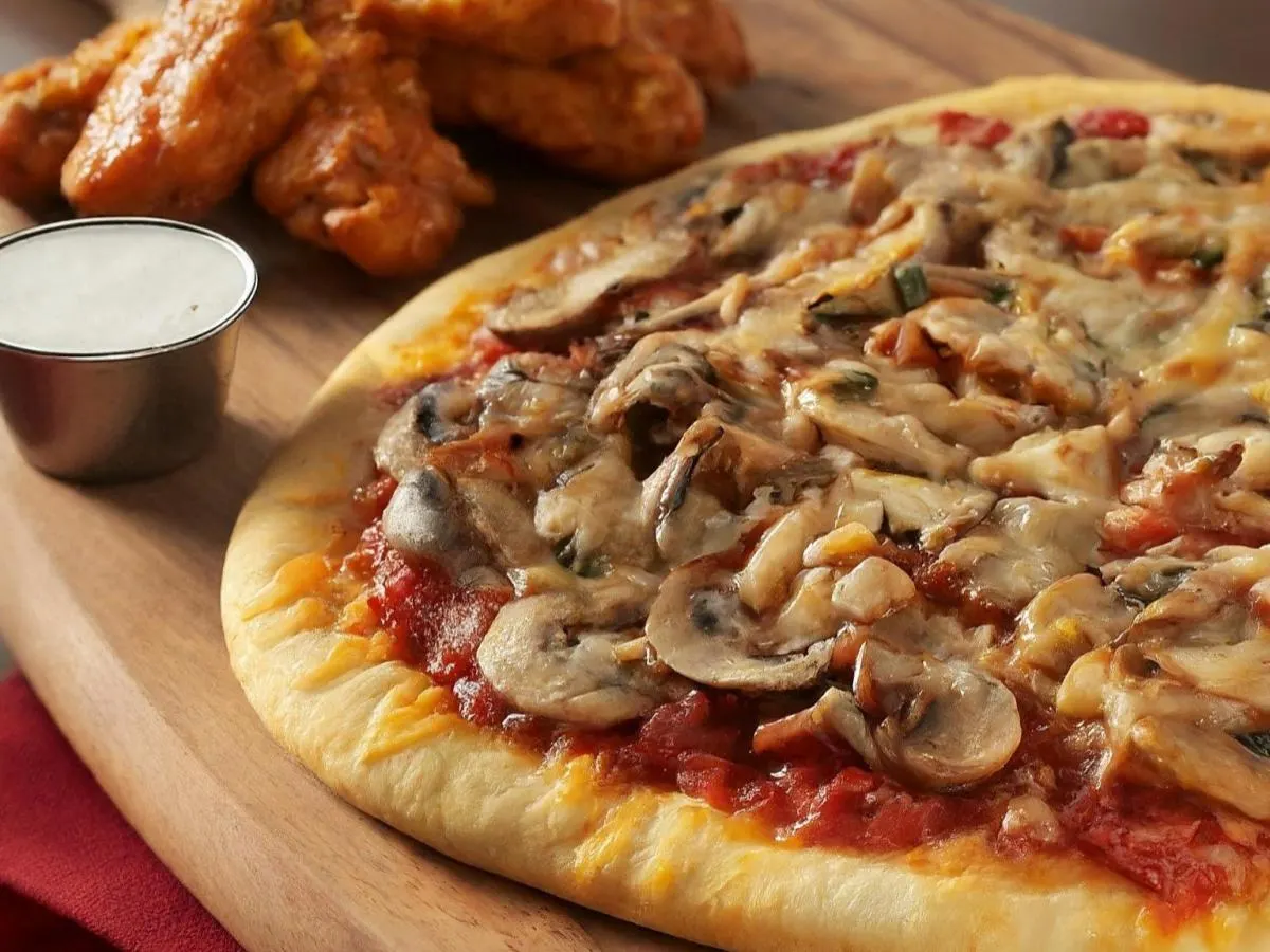 Personal Mushroom Pizza and Boneless Plain Wings
