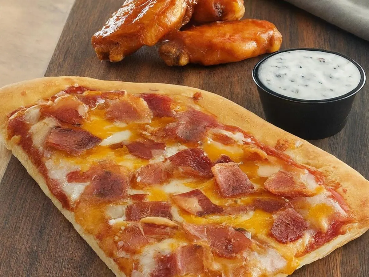 Personal Bacon Pizza and Boneless BBQ Wings