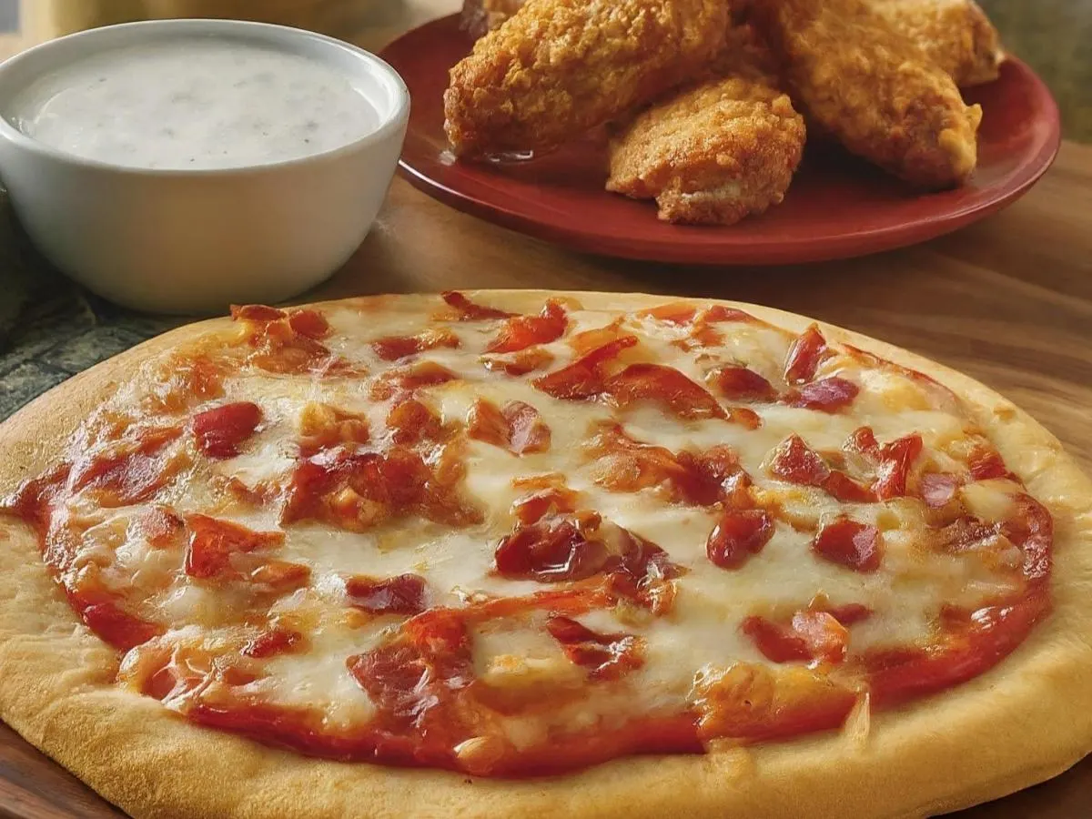 Personal Bacon Pizza and Boneless Plain Wings