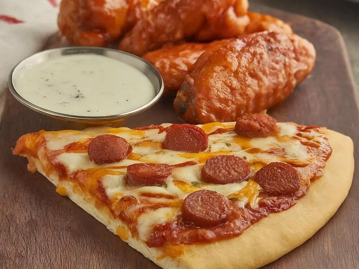 Personal Sausage Pizza and Boneless BBQ Wings