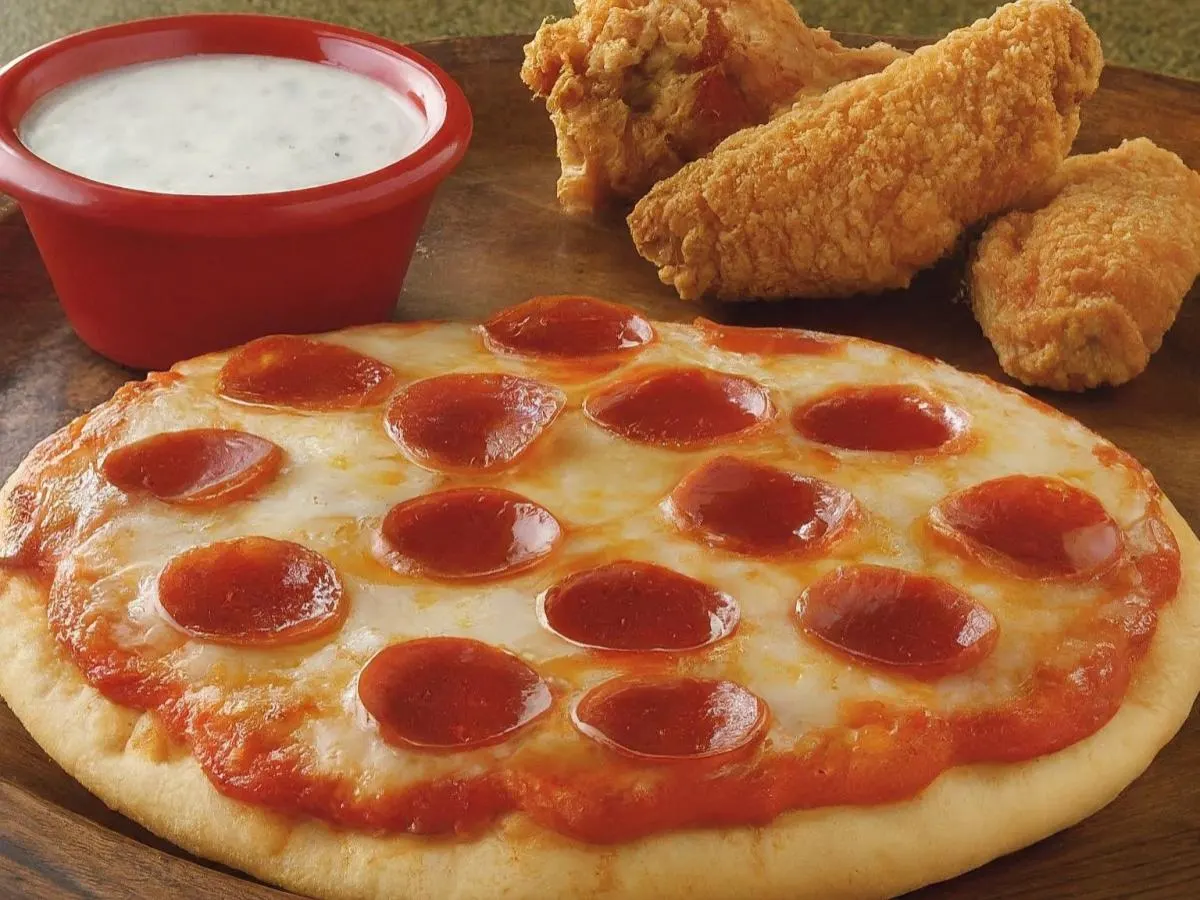 Personal Pepperoni Pizza and Boneless Mild Buffalo Wings