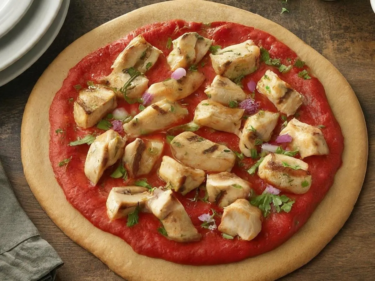 Dairy-Free Gluten-Free Chicken Pizza (No Cheese)