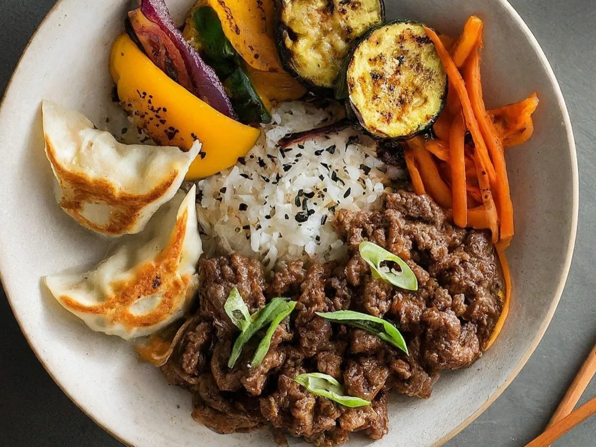 Beef Bulgogi Bowl with Gyoza