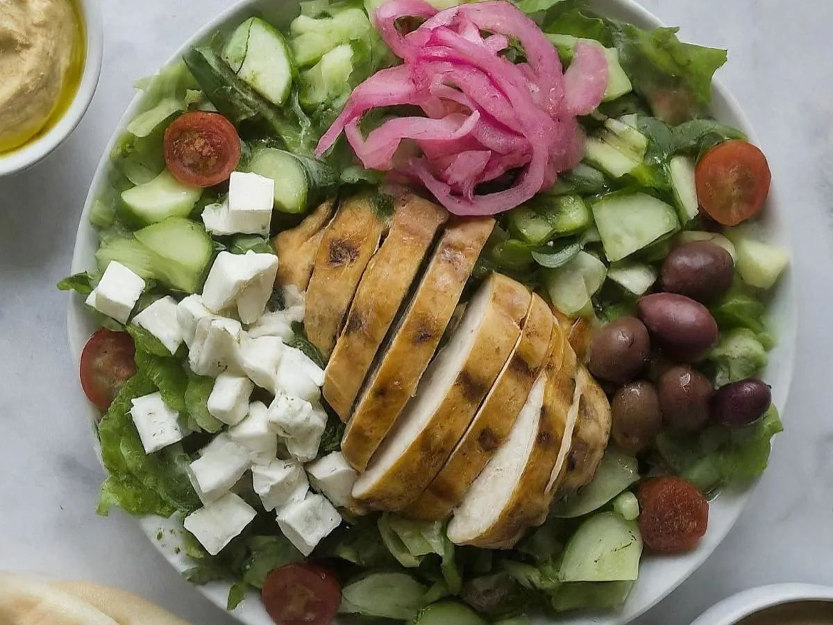 Greek Entree Salad with Grilled Chicken Greek Entree Salad with Grilled Chicken
