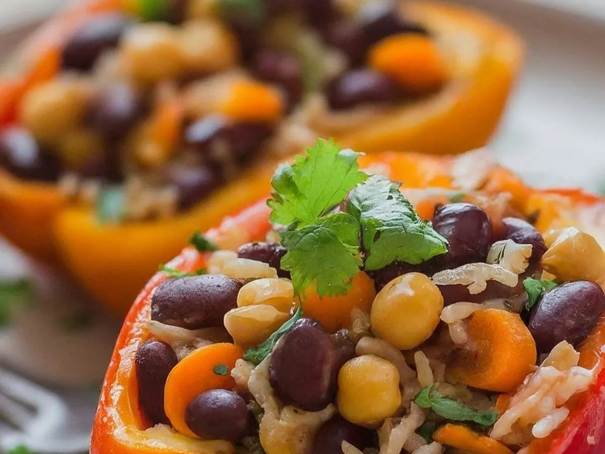 Vegetarian Stuffed Red Peppers