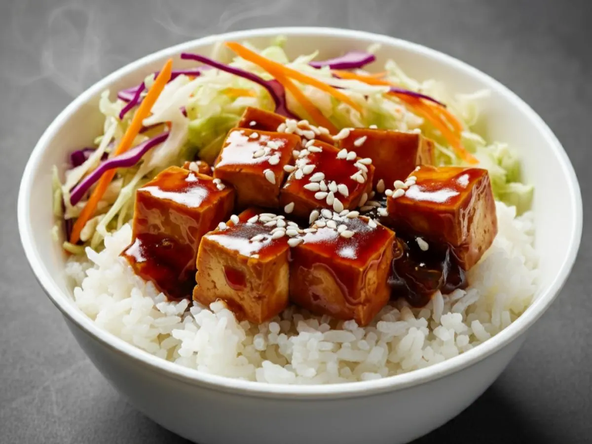 Teriyaki Deep Fried Tofu Bowl