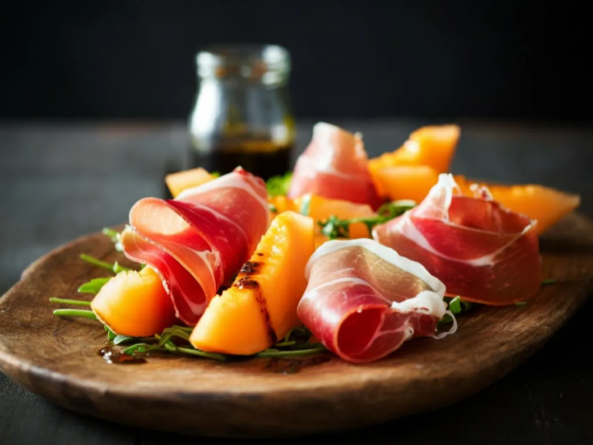 Prosciutto and Melon with Spiced Vinaigrette