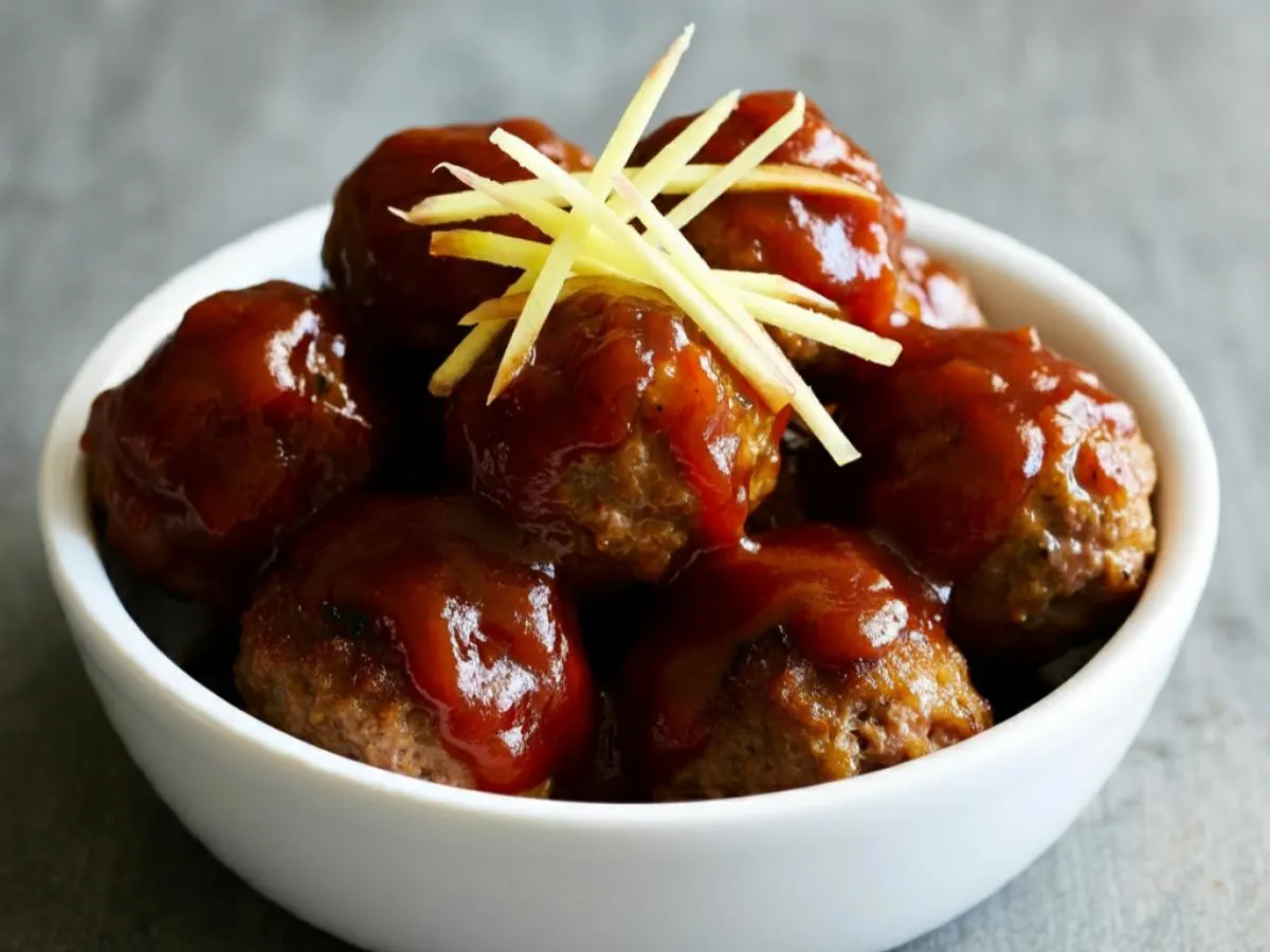 BBQ Blackberry and Ginger Meatballs
