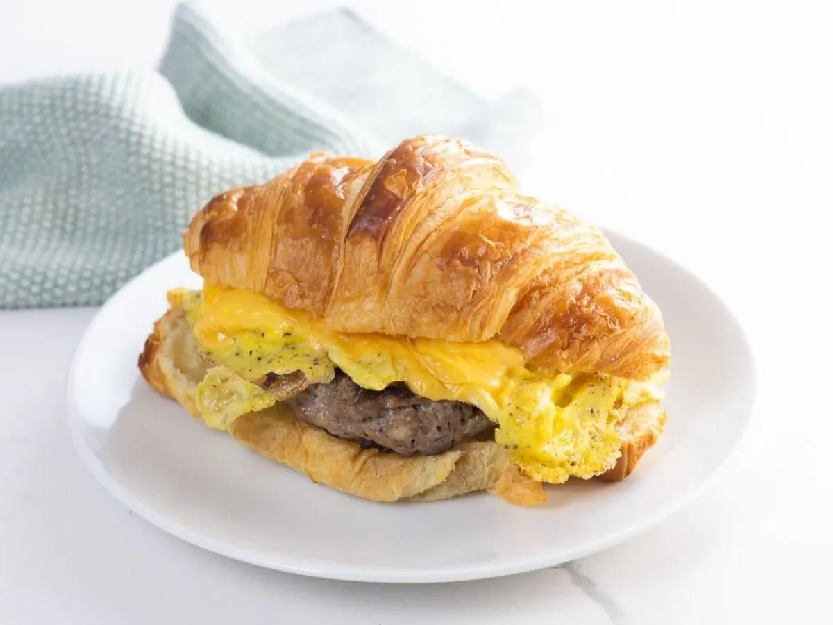 Sausage Croissant Breakfast Sandwich Sausage Croissant Breakfast Sandwich