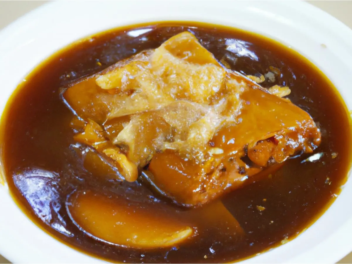 Braised Fish Maw & Pork Ribs in Red Gravy with Rice Braised Fish Maw & Pork Ribs in Red Gravy with Rice