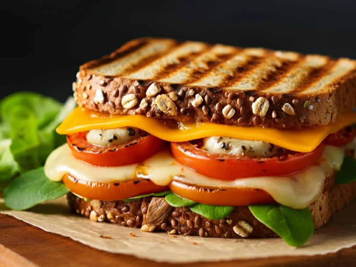 [Flexport] Grilled Three-Cheese Tomato Sandwich with Mixed Greens