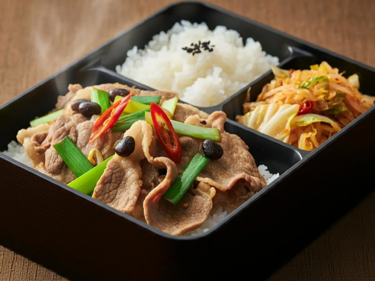 Twice Cooked Pork | Sauteed Cabbage with Dry Chili | Steamed Rice Twice Cooked Pork | Sauteed Cabbage with Dry Chili | Steamed Rice