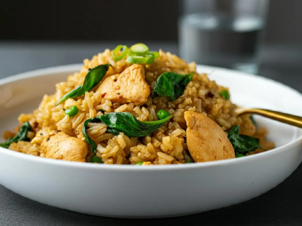 Gluten Free Chicken Basil Fried Rice Gluten Free Chicken Basil Fried Rice