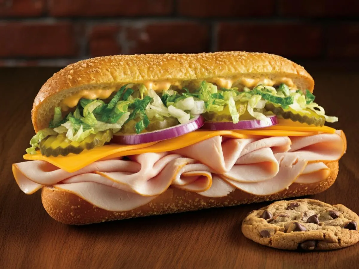 Turkey & Cheddar Sub on Parmesan Bread with Chocolate Chip Cookie (No Tomatoes) Turkey & Cheddar Sub on Parmesan Bread with Chocolate Chip Cookie (No Tomatoes)