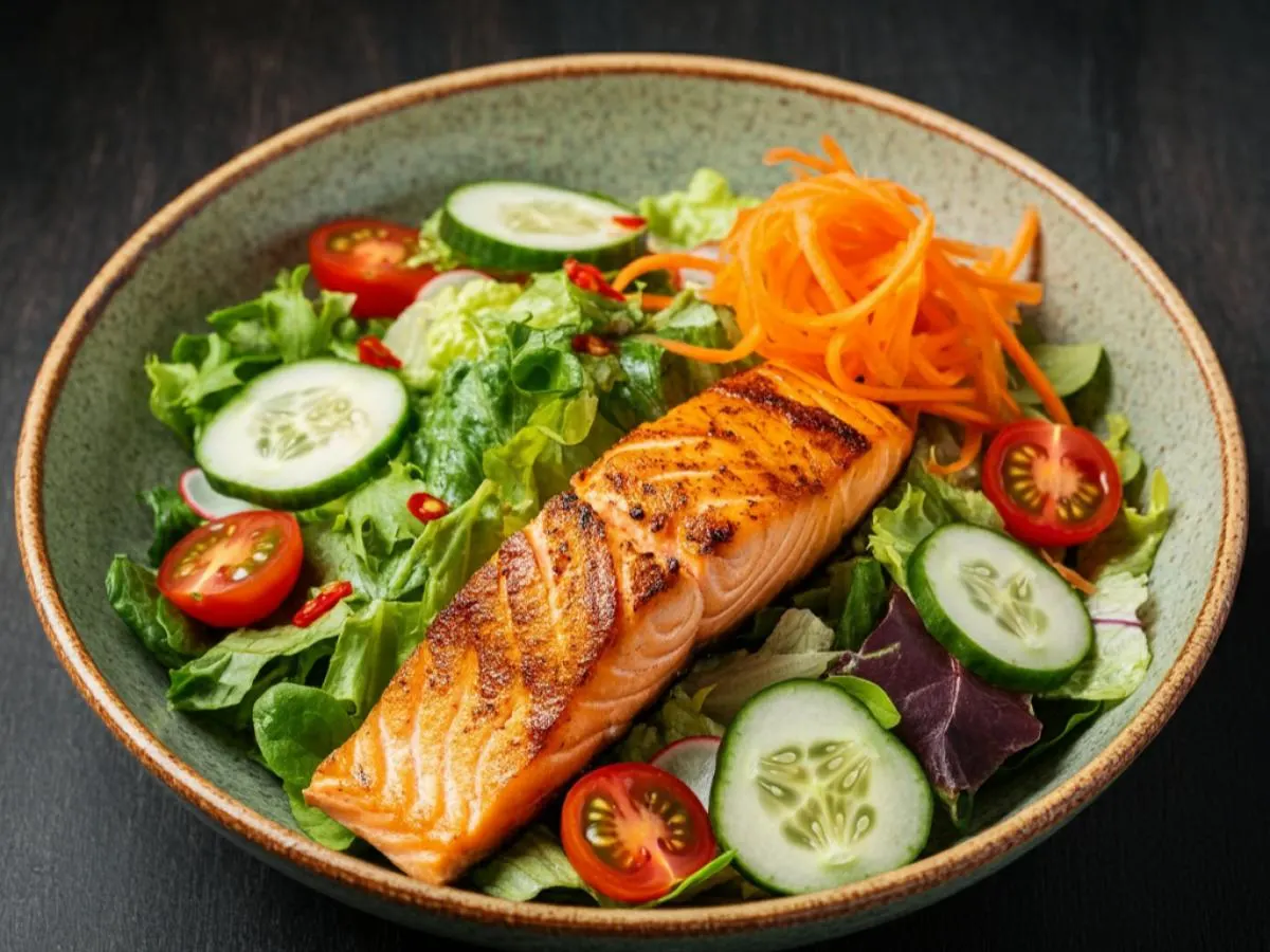 Spicy Asian Salad - Salmon