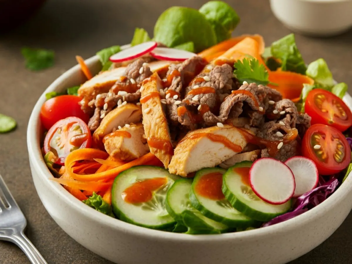 Spicy Asian Salad - Chicken & Steak