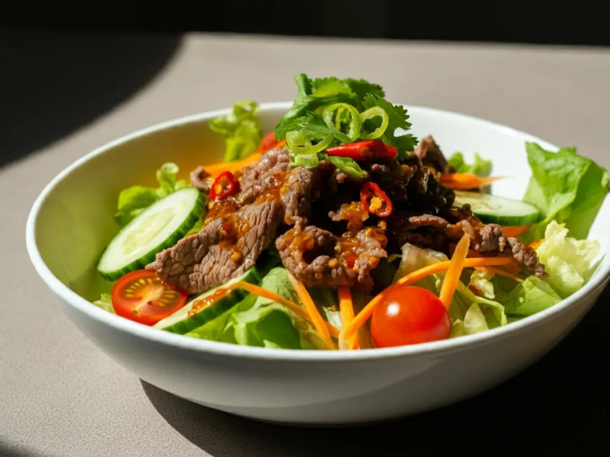 Spicy Asian Salad - Steak