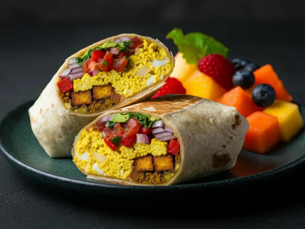 Vegan BF Burrito with Fresh Fruit (On Side)