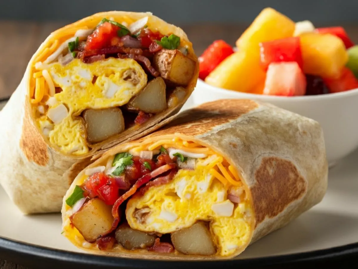 Bacon BF Burrito with Fresh Fruit (On Side)