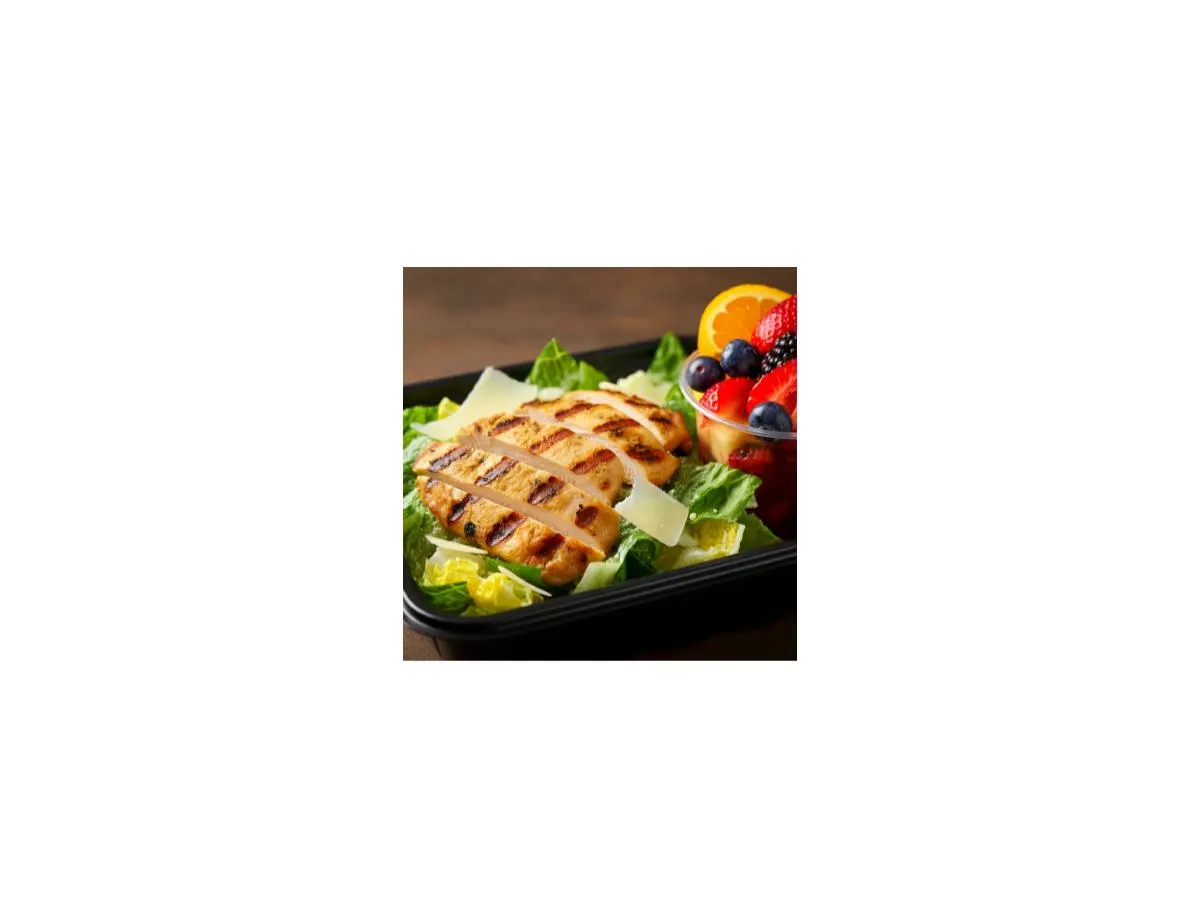 Grilled Chicken Caesar Salad | Fruit Cup Grilled Chicken Caesar Salad | Fruit Cup