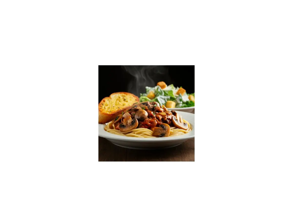 Spaghetti & Mushroom Ragu | Side Caesar Spaghetti & Mushroom Ragu | Side Caesar