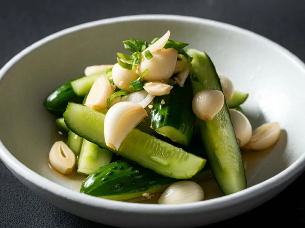 Gluten Free Pickled Garlic Cucumber Salad