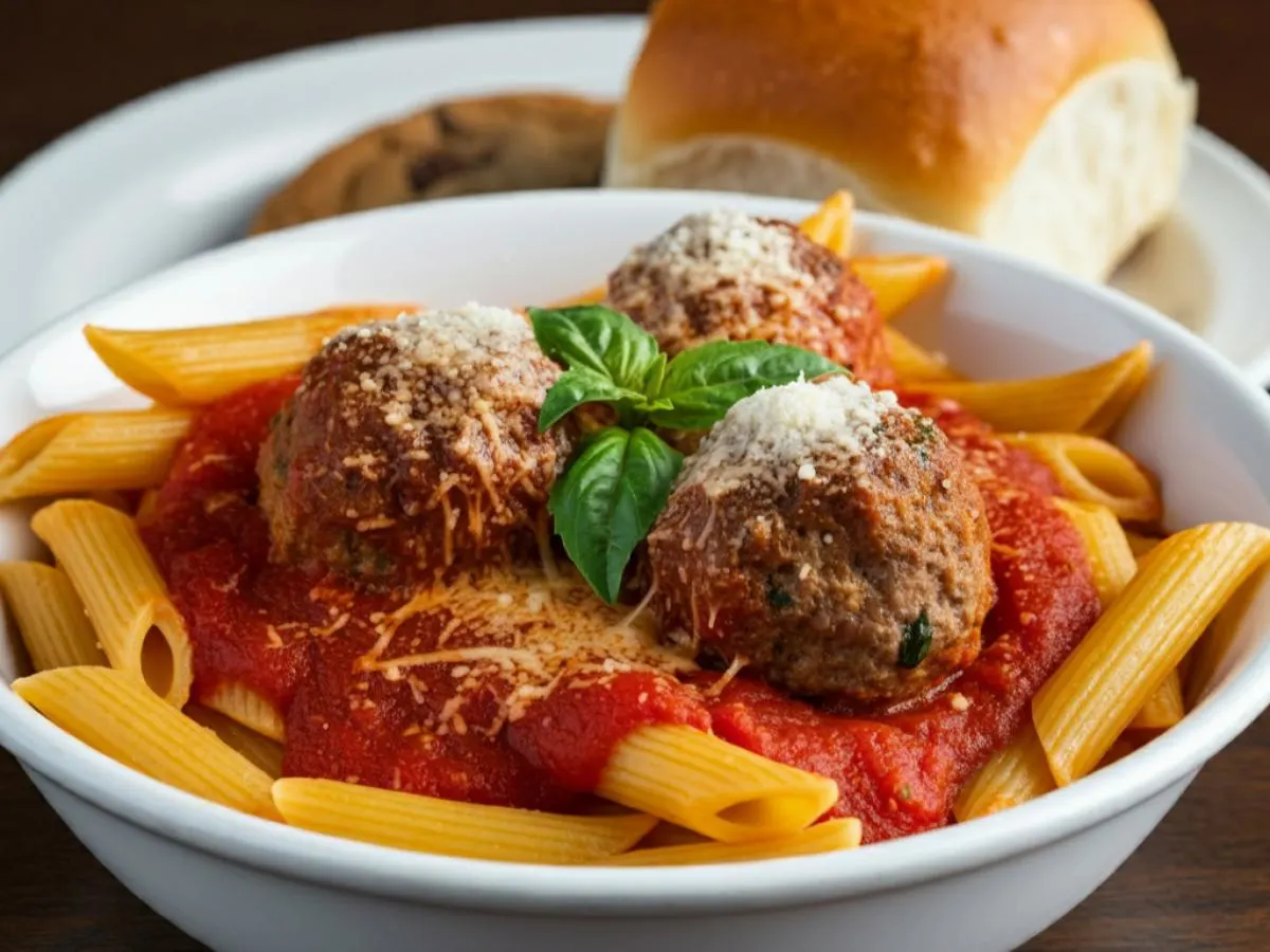 Pasta Marinara with Meatballs