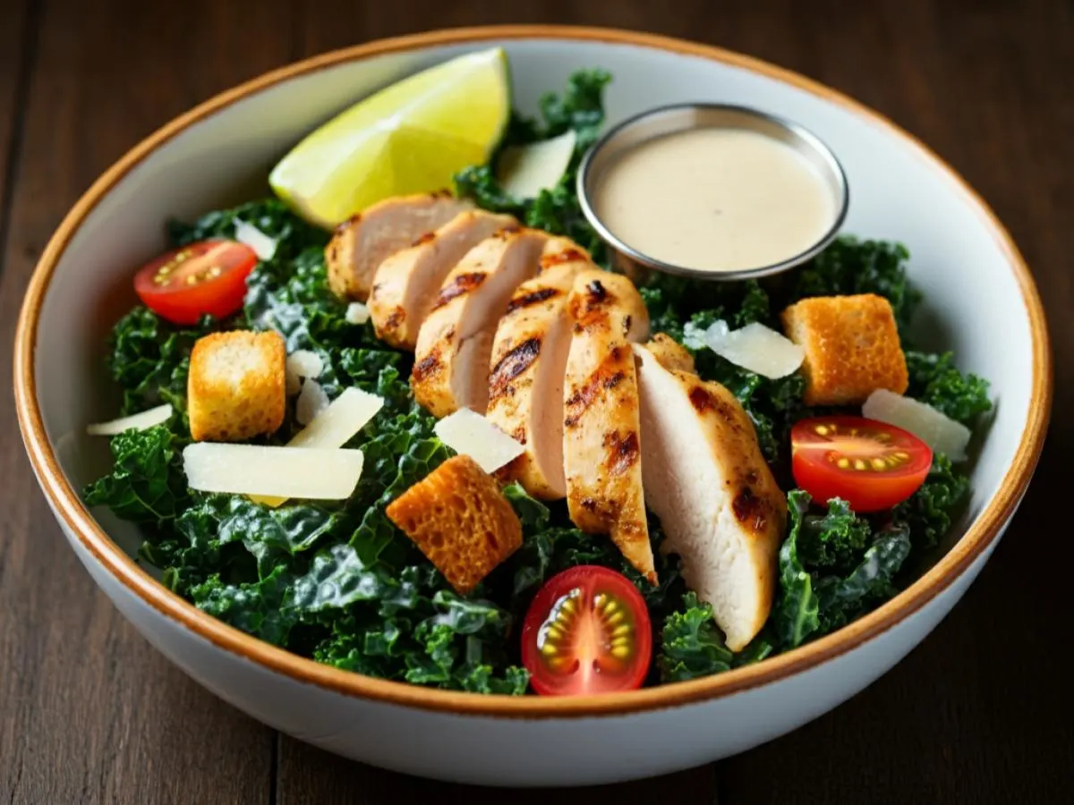 Chicken Baby Kale Caesar Salad Chicken Baby Kale Caesar Salad