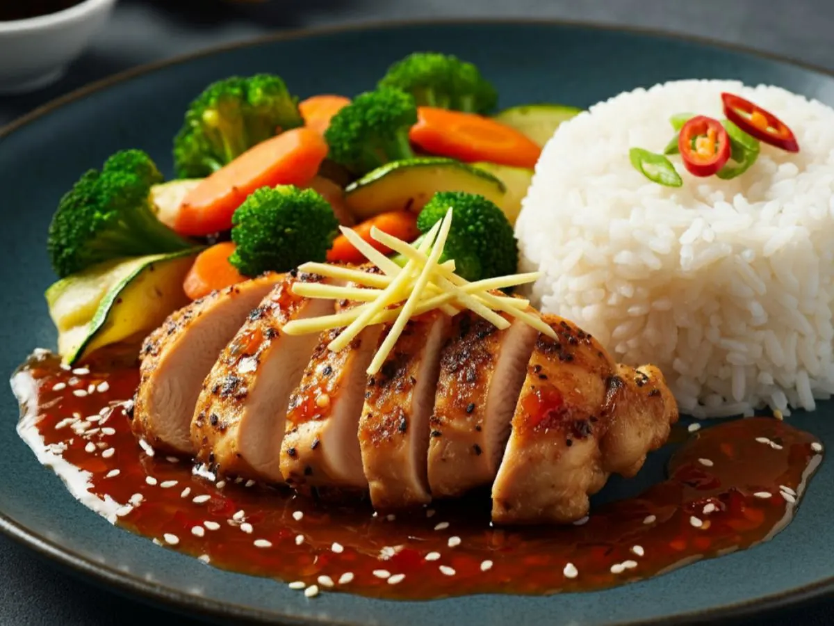 Sweet Chili-Ginger Chicken with Rice