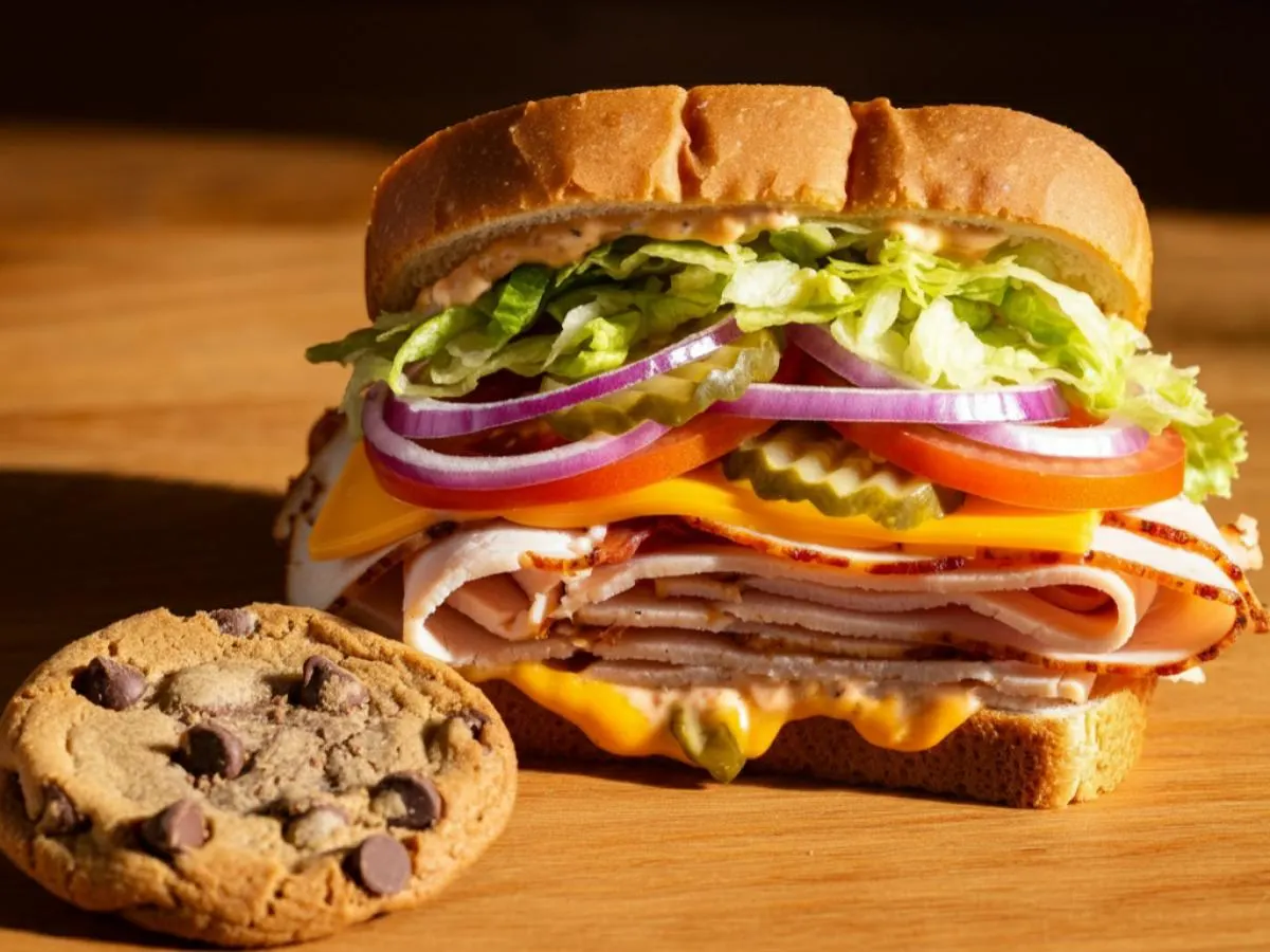 Clubhouse Melt on White Bread and a Chocolate Chip Cookie Clubhouse Melt on White Bread and a Chocolate Chip Cookie