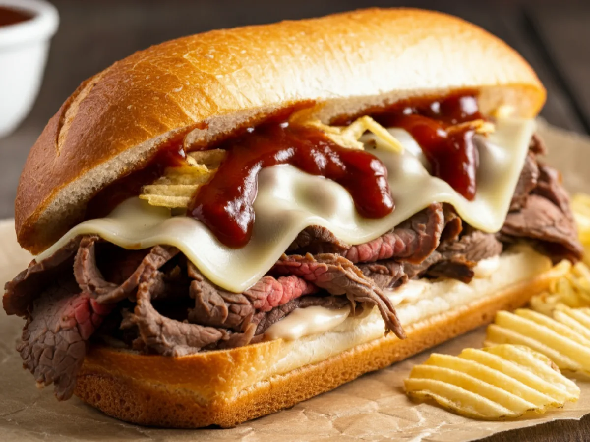 Roast Beef Sandwich with Potato Chips and a Cookie