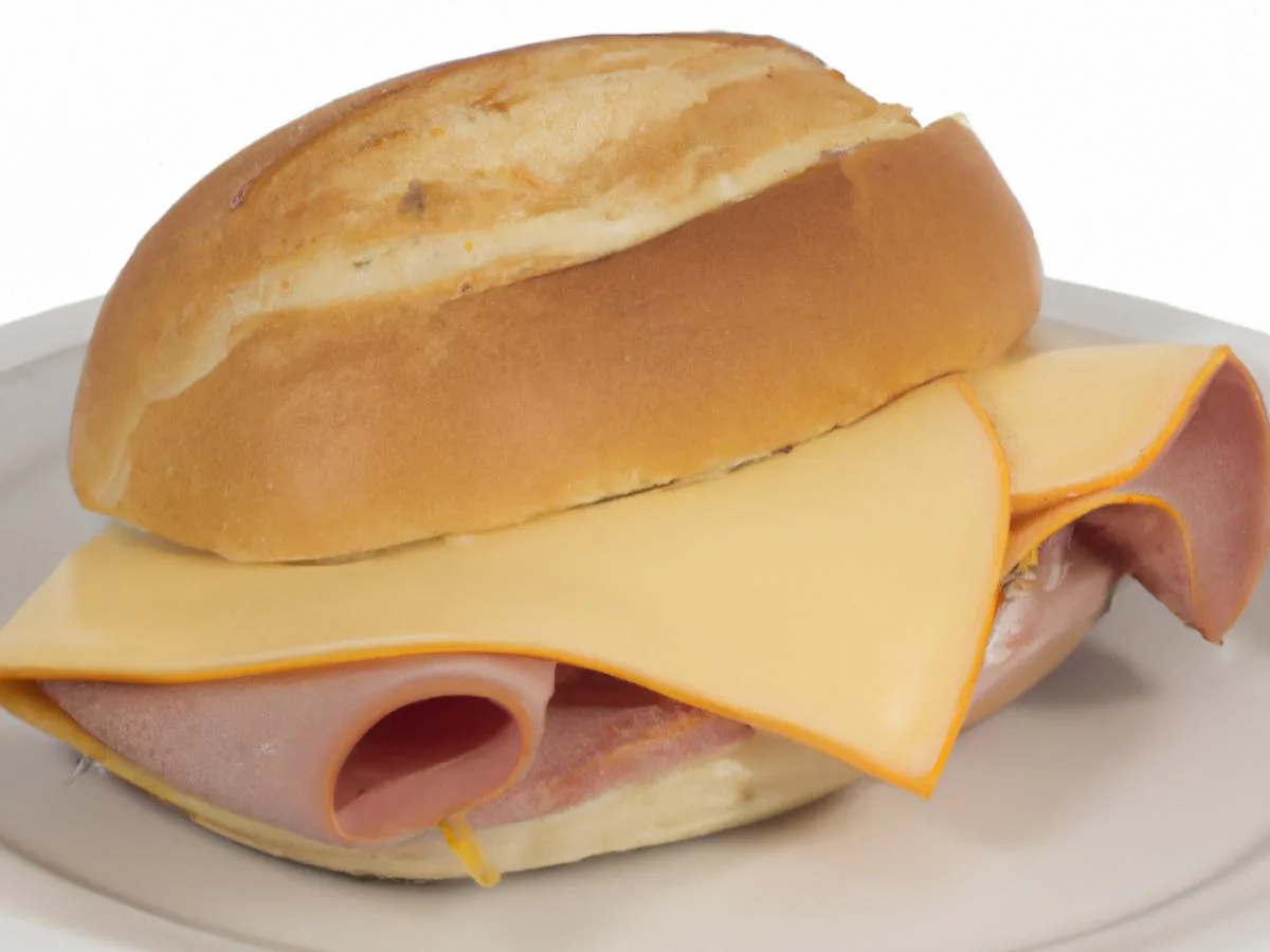 Ham & cheese Sandwich with Potato Chips and a Cookie