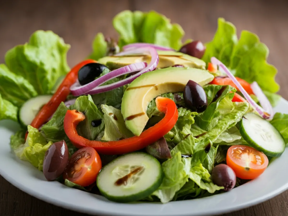 Vegan Greek Salad with Balsamic Vinaigrette