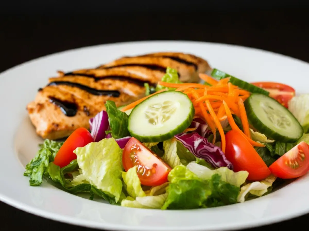 Dairy-Free Halftime House Salad with Balsamic Vinaigrette and Grilled Chicken
