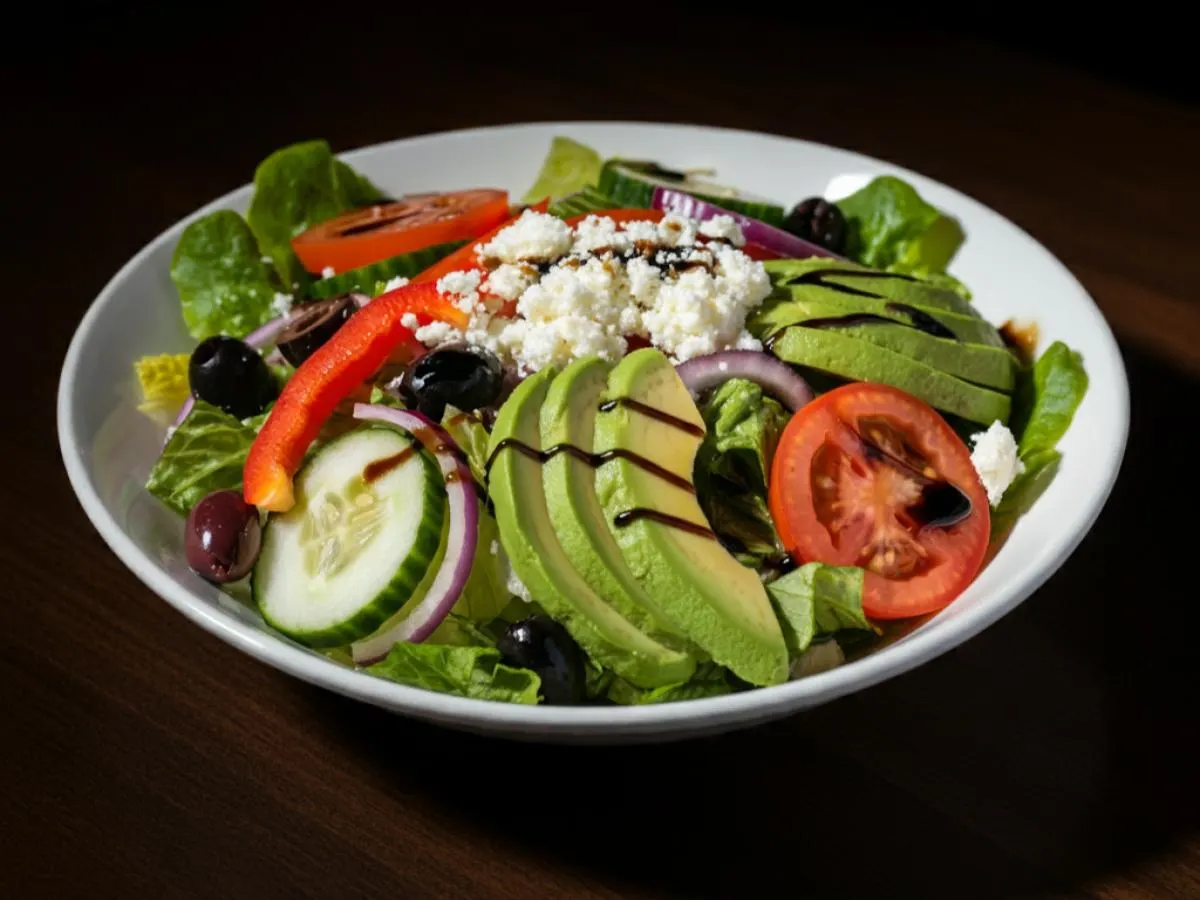 Greek Salad with Balsamic Vinaigrette and Chicken Salad