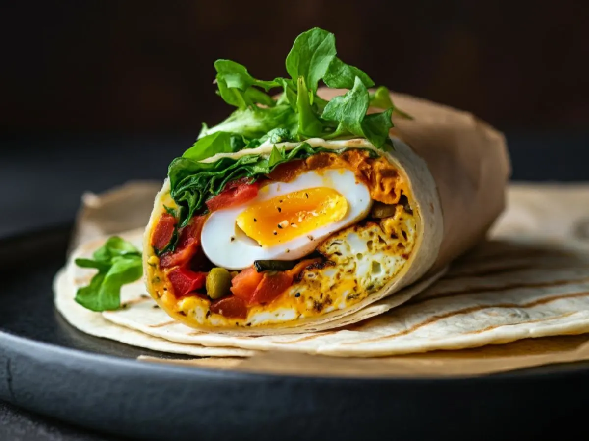 Vegan Seasonal Vegetable, Egg & Cheese Breakfast Wrap Vegan Seasonal Vegetable, Egg & Cheese Breakfast Wrap