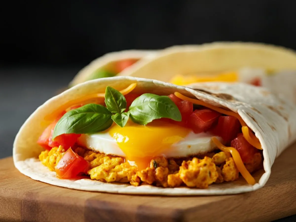 Vegan Tomato, Basil, Egg & Cheese Wrap Vegan Tomato, Basil, Egg & Cheese Wrap