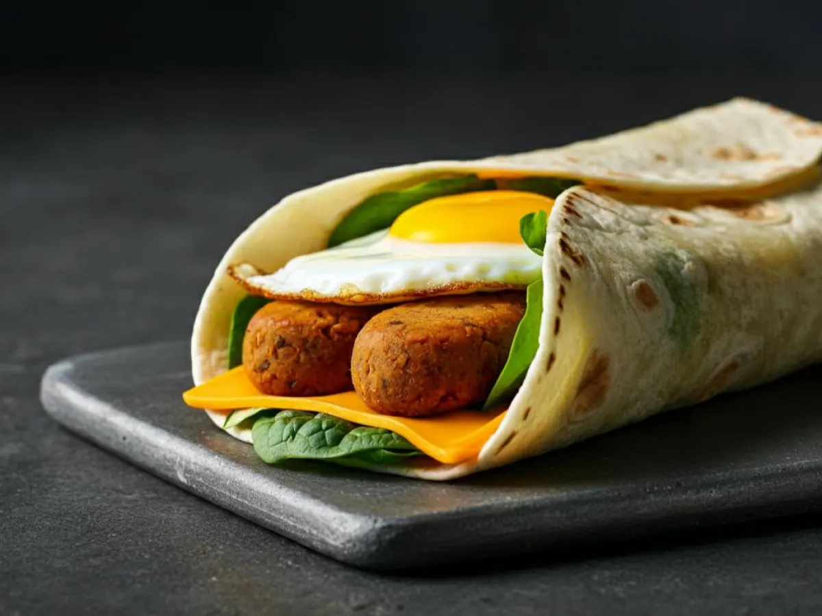 Vegan Sausage, Egg & Cheese Wrap Vegan Sausage, Egg & Cheese Wrap