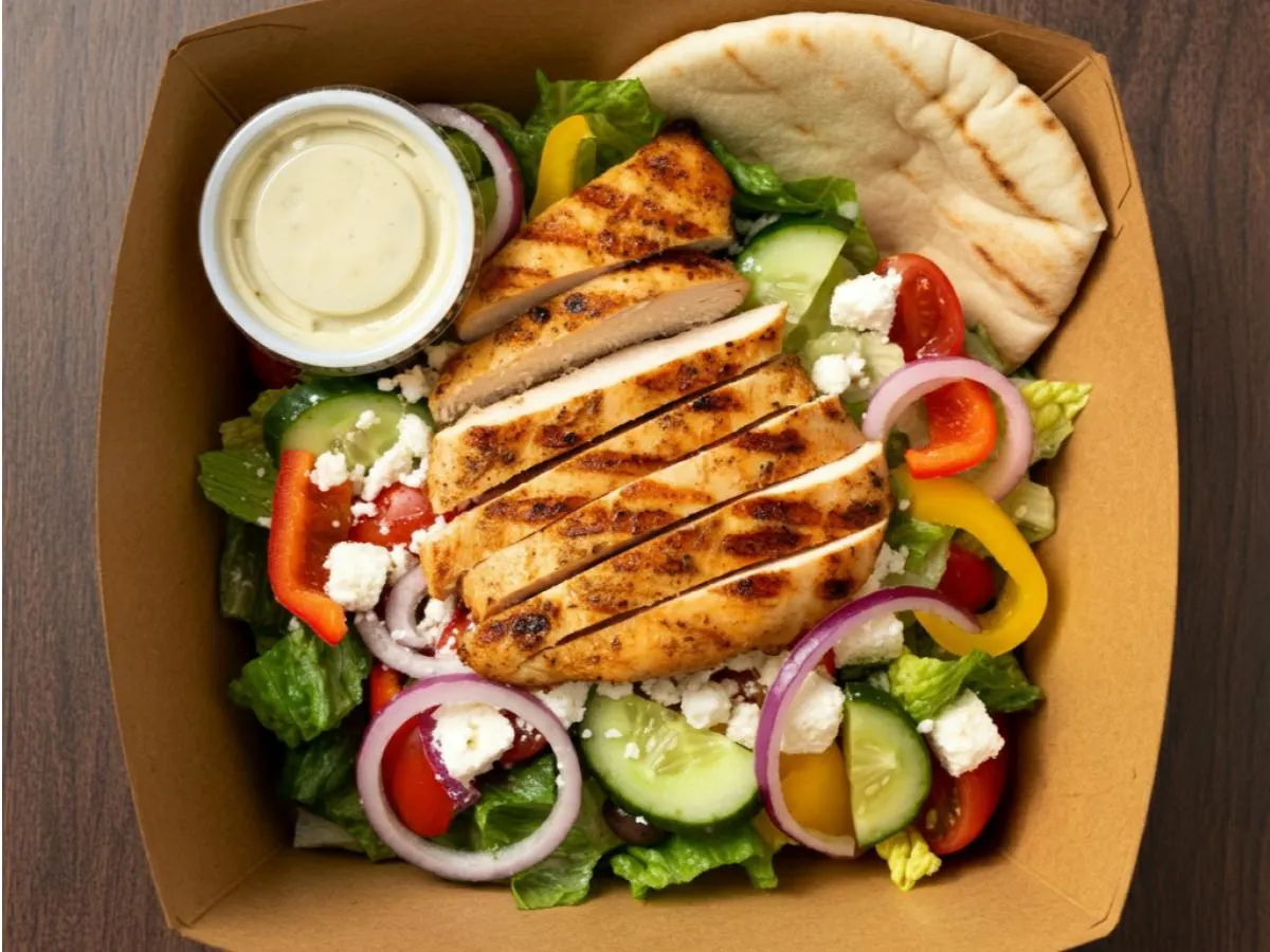 Deluxe Greek Salad with Chicken Boxed Meal Deluxe Greek Salad with Chicken Boxed Meal