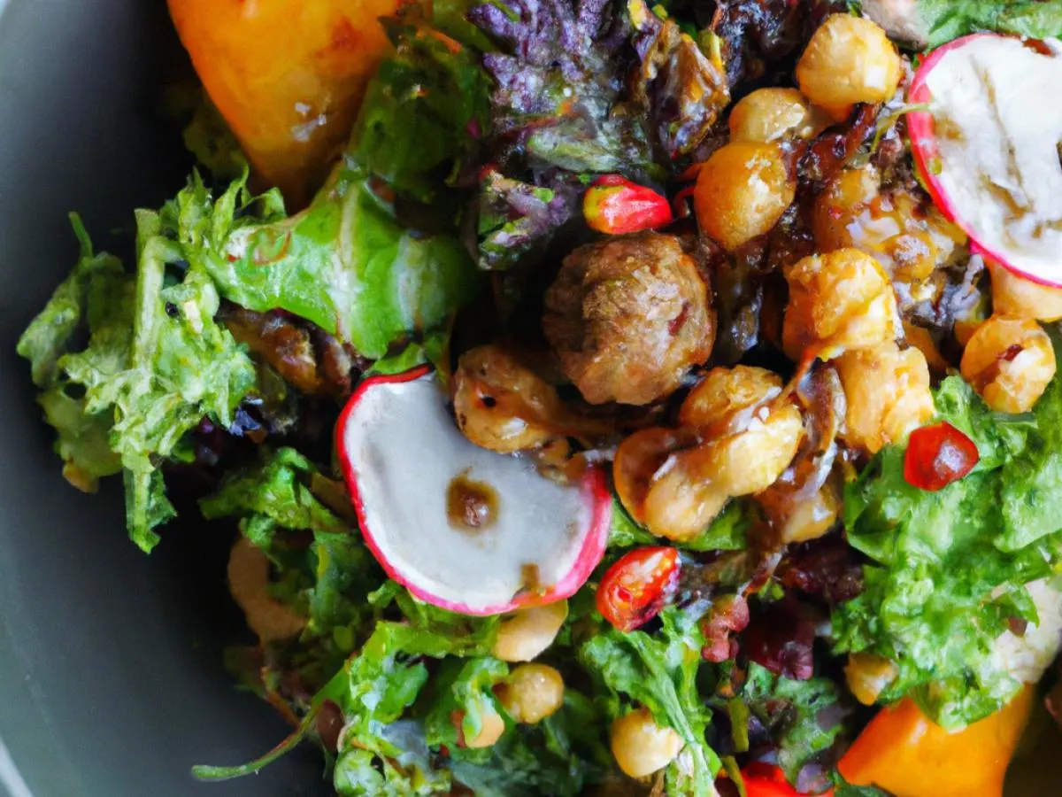 Vegetarian Herb Passion Salad with Lentil Balls