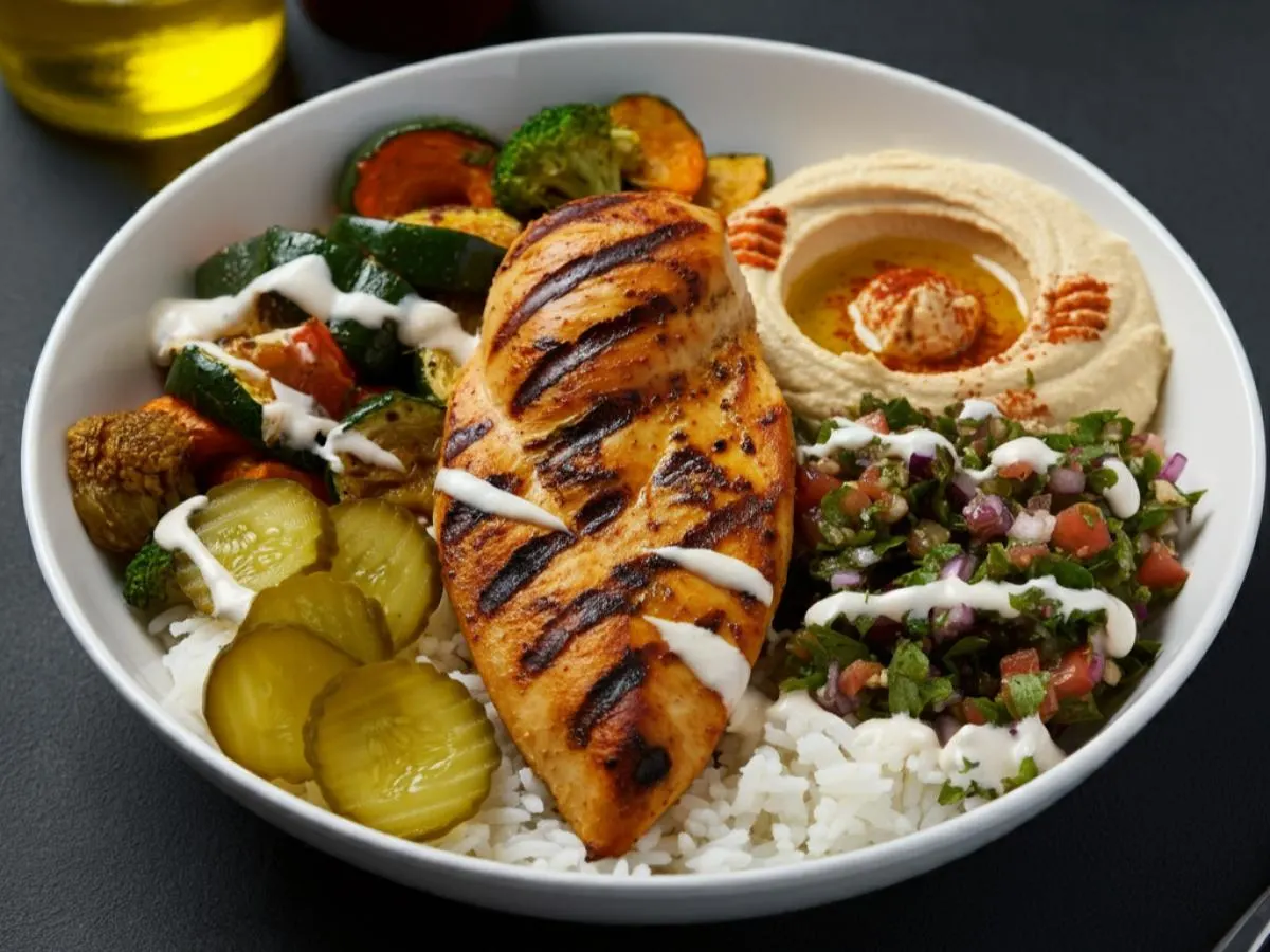 Chicken Shawarma Bowl with Rice Chicken Shawarma Bowl with Rice