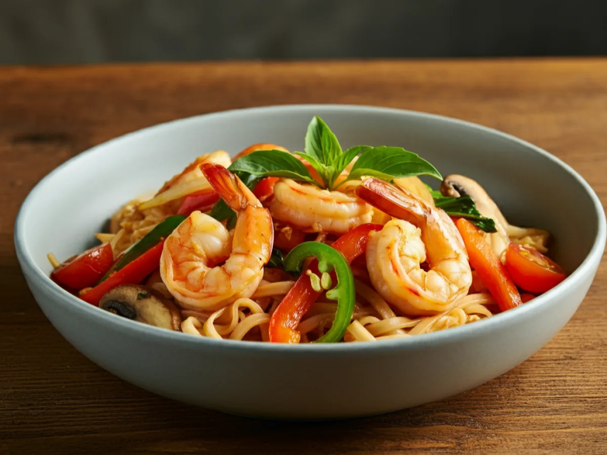 Pad Khee Mao Noodles with Shrimp Pad Khee Mao Noodles with Shrimp