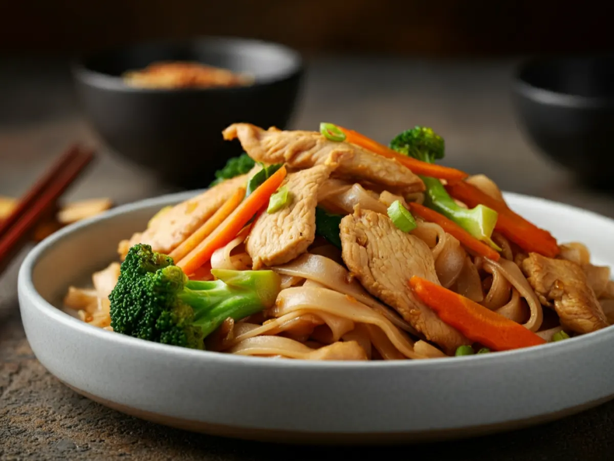 Pad See Eiw Noodles with Chicken Pad See Eiw Noodles with Chicken