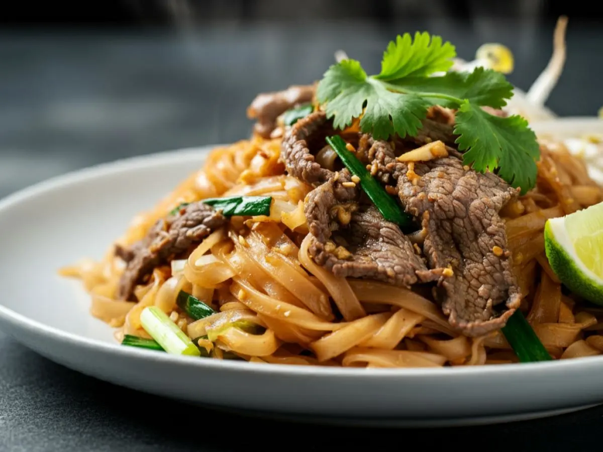 Pad Thai Noodles with Beef Pad Thai Noodles with Beef