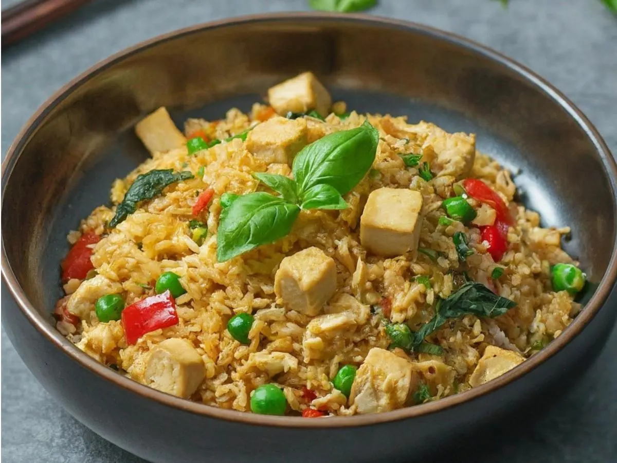 Spicy Basil Fried Rice with Tofu Spicy Basil Fried Rice with Tofu