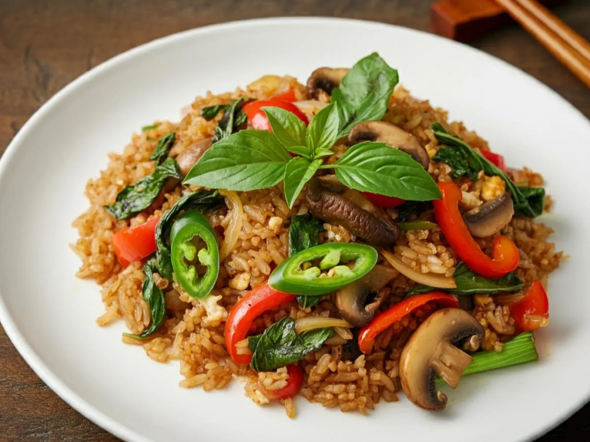Spicy Vegetable Basil Fried Rice Spicy Vegetable Basil Fried Rice