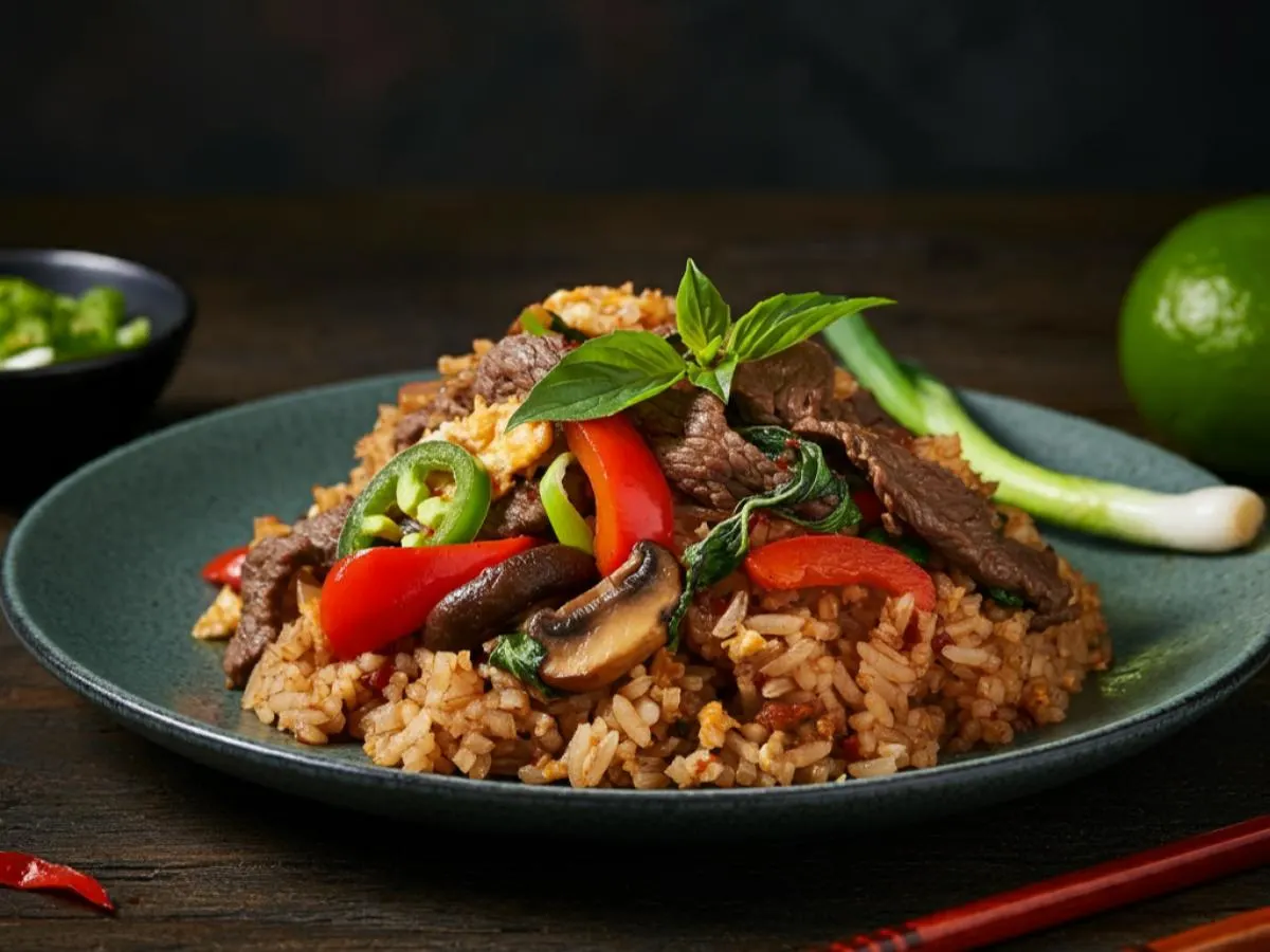Spicy Basil Fried Rice with Beef Spicy Basil Fried Rice with Beef