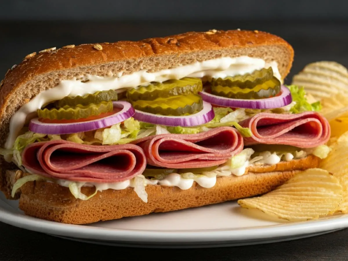 Salami & Provolone Sub, Whole Grain Wheat, Cheddar Sun Chips (No Tomatoes) Salami & Provolone Sub, Whole Grain Wheat, Cheddar Sun Chips (No Tomatoes)