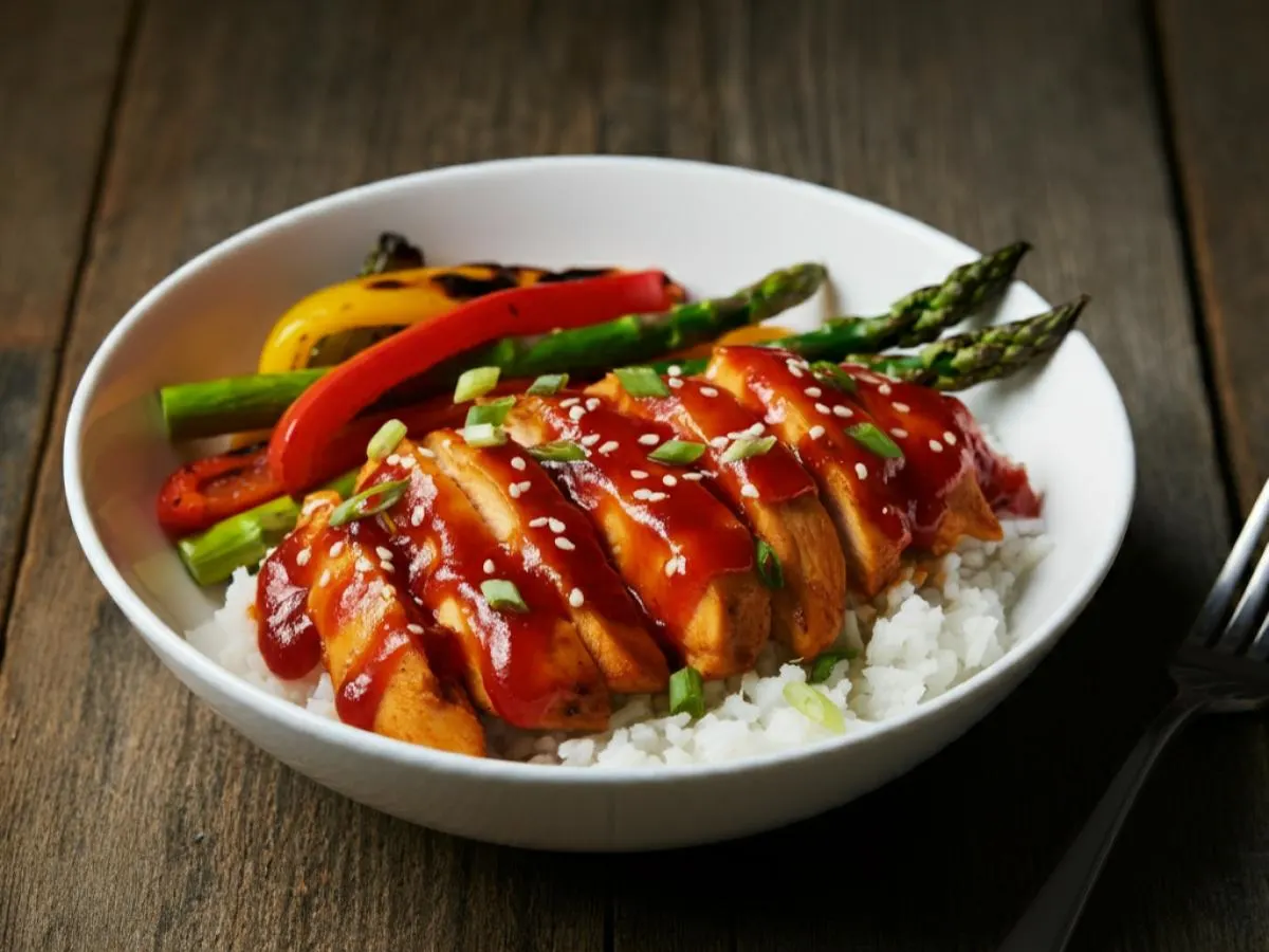 Korean Spicy BBQ Chicken with Rice